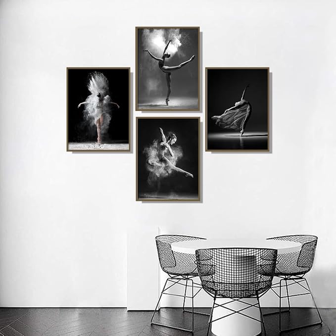 NCYEL Black and white ballet wall art dancer poster beautiful girl bedroom - Image 6