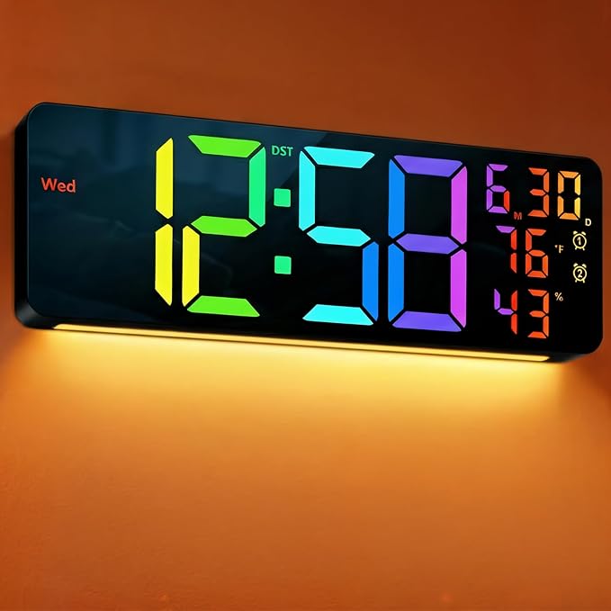 MASHI 17.3" Large Digital Wall Mount Clock, Digital Clock by MASHI