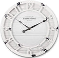 Presentime & Co 10" Farmhouse Series Wall Clock, Shiplap Style, Raised 3D by Presentime