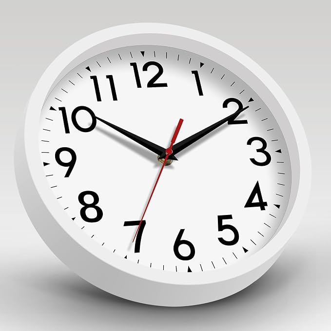 DAXSMY Wall Clock Small Analog 8 Inch Silent Non Ticking Battery Operated - Image 3