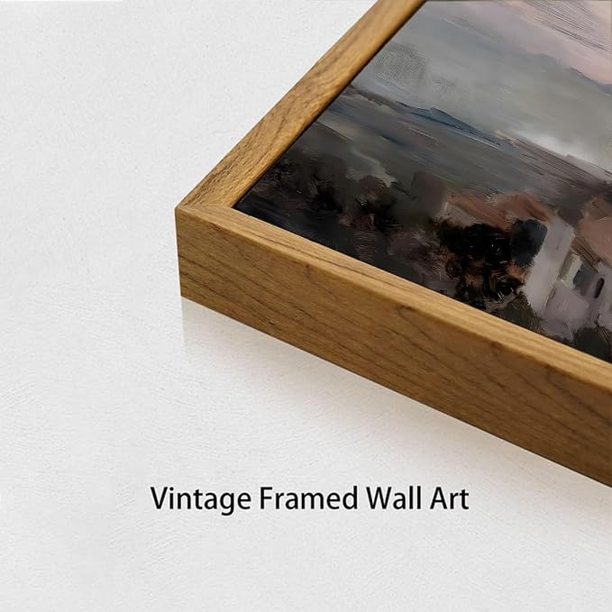OIQArtOIQ Vintage Landscape Canvas Wall Art Framed Natural Scenery Painting - Image 2