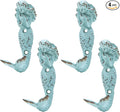 SOFFEE DESIGN 4pcs Mermaid Shape Metal Wall Coat Hooks, Beach Decoration Wall by SOFFEEDESIGN