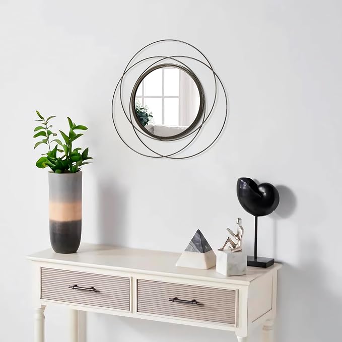 Circle Mirror Wall Decorative Metal Wall Mirror, Art Small Round Wall Home - Image 5