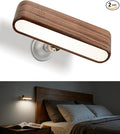 Wood LED Wall Sconce Magnetic 360°Rotate Wall Mounted Lamp Brightness by Vadifula