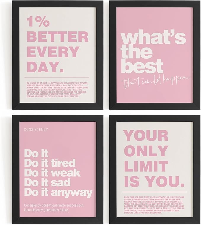 DSHFG Motivational Inspirational Office Wall Art Decor Prints Set of 4 by Unknown