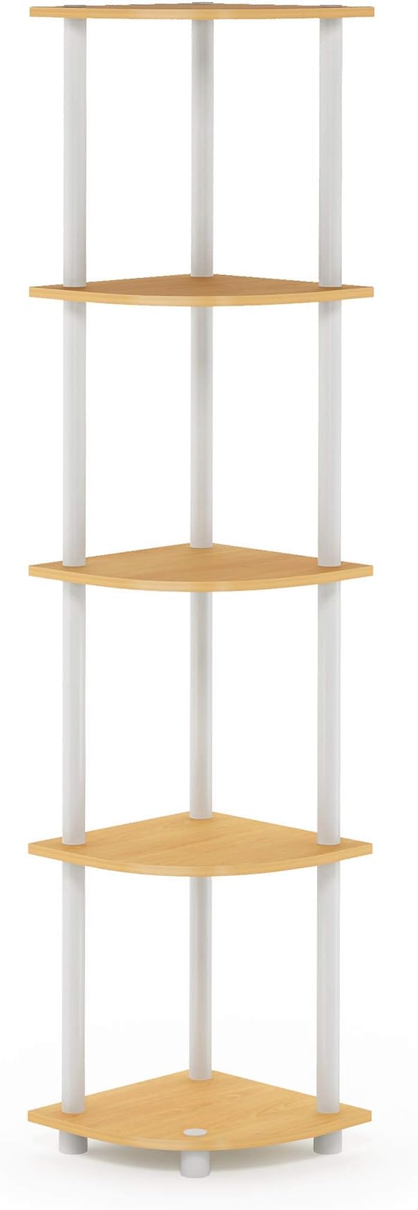 Furinno TURN-N-TUBE Corner Shelf, 5-Tier Corner Bookshelf, Open Storage Shelves - Image 9
