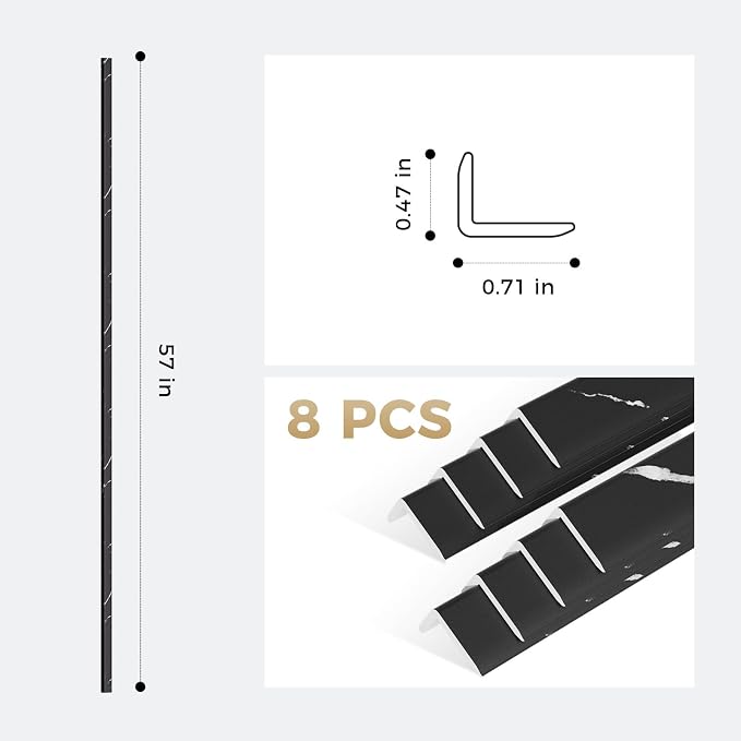 OUZUGIE 8-Pack 57 Inches, WPC Slat Wall Panel Trim, Corner Guard - Image 3