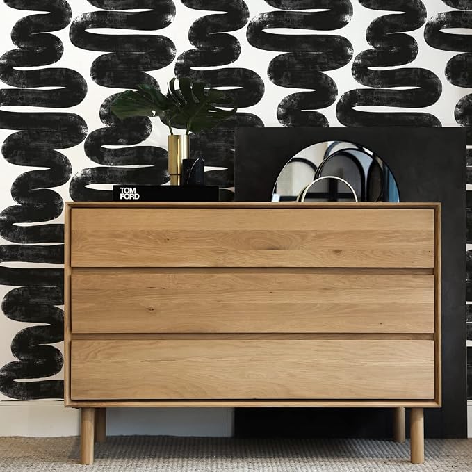 Tempaper x Bobby Berk White & Black Wiggle Room Removable Peel and Stick - Image 5