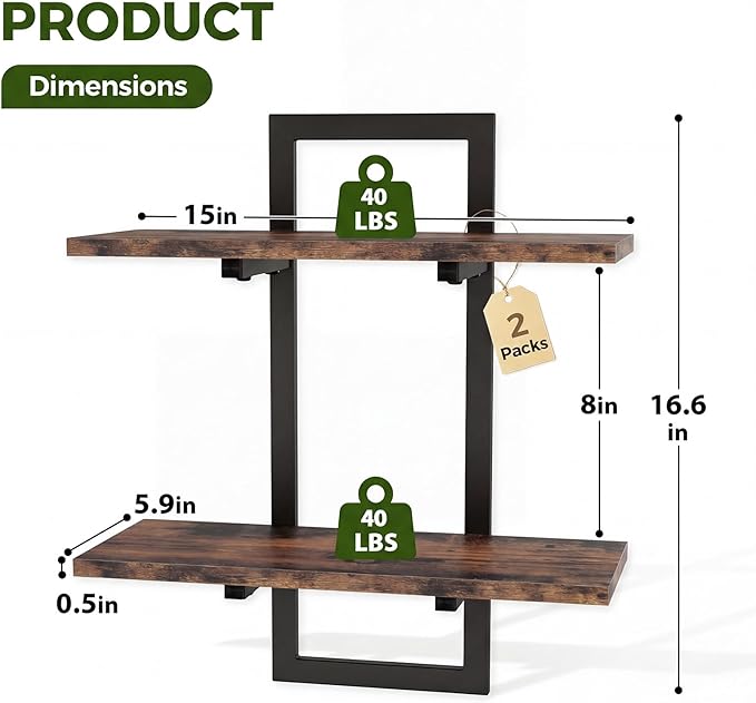 Bamworld Floating Shelves for Wall Planters for Indoor Plants Hanging Shelves - Image 2