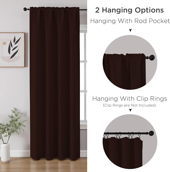 CUCRAF Blackout Curtains 108 inch Length 2 Panels Set, Rod Pocket Room - Image 3