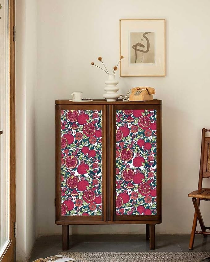 Floral Wallpaper Vintage Red Peel and Stick Wallpaper Self Adhesive Removable - Image 4