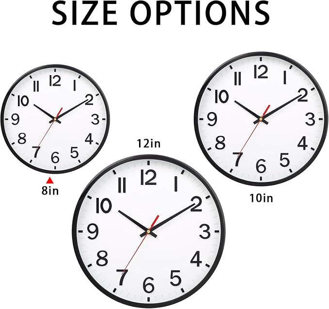 Wall Clocks Battery Operated 8 inch Modern Wall Clock, Silent Non Ticking Wall - Image 5