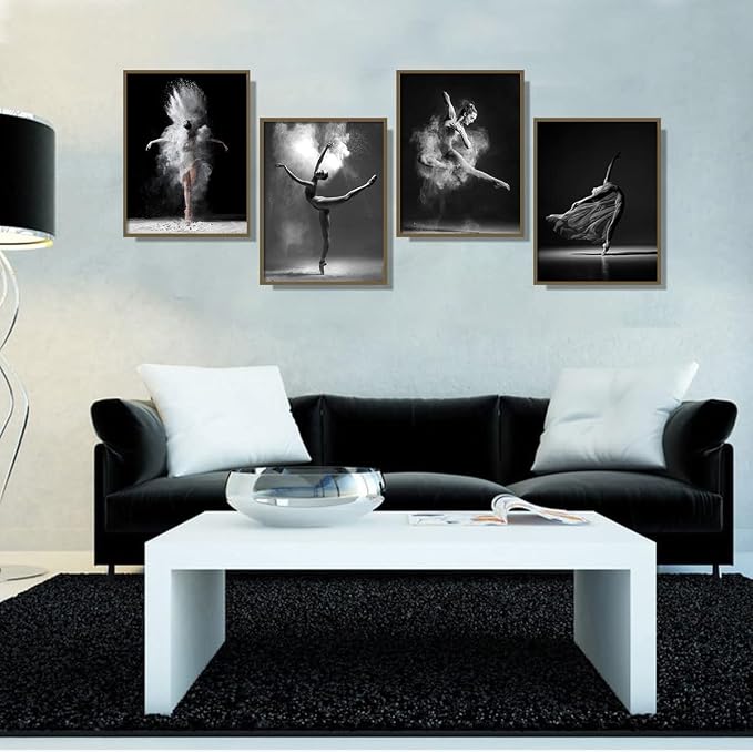 NCYEL Black and white ballet wall art dancer poster beautiful girl bedroom - Image 4