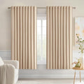 MIULEE Beige Back Tab Blackout Curtains 54 Inches Long 2 Panels Set by MIULEE
