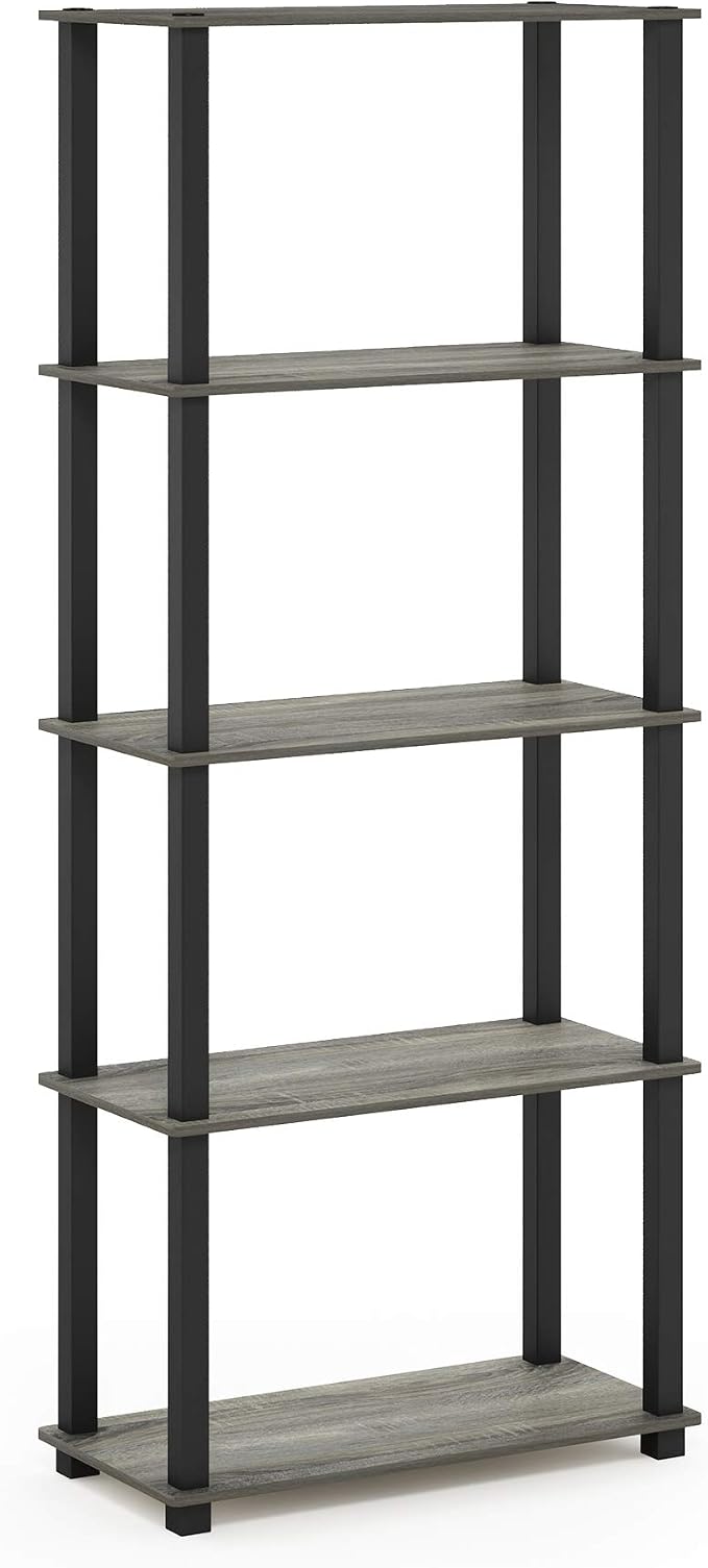 Furinno TURN-S-TUBE Book Shelf, 5-Tier Toolless Storage Shelves - Image 4