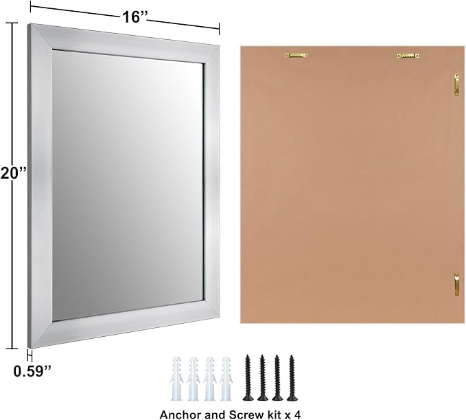 Ruomeng Rectangular Wall Mirror 16" x 20" - Image 6