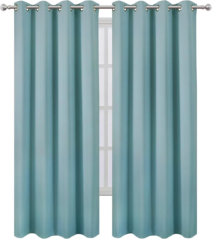 LEMOMO Blackout Curtains 66 x 84 inch/Stone Blue Curtains Set of 2 - Image 2