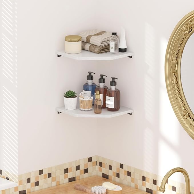 JJL Corner Shelf, 12 Inch Corner Shelf Wall Mounted - Image 4