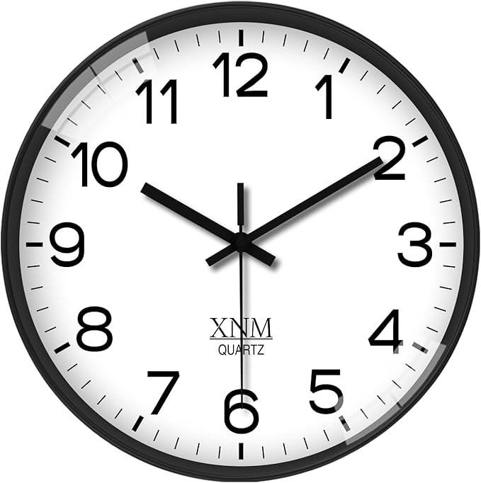 XNM Decorative Wall Clocks Battery Operated 14 Inch White Classic Wall Clock by XNMwallclock