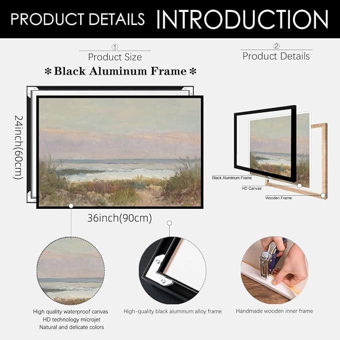 Nature Ocean Scenery Wall Art Beach Landscape Posters Vintage Coastal Aesthetic - Image 2