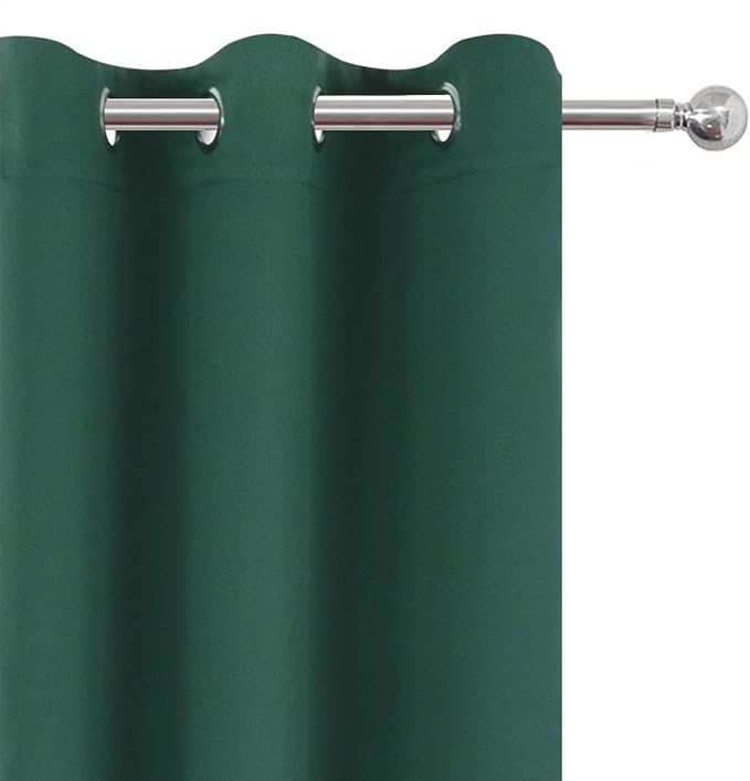 LEMOMO Blackout Curtains 52 x 120 Inch Long Dark Green Curtains Set of 2 Panels - Image 6