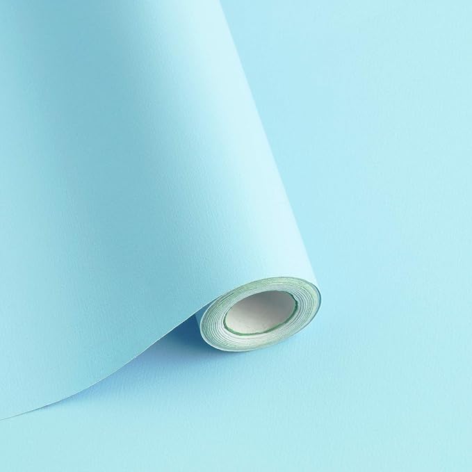 Safiyya 393"x17.7" Peel and Stick Wallpaper Teal Wallpaper Solid Color Teal by SAFIYYA