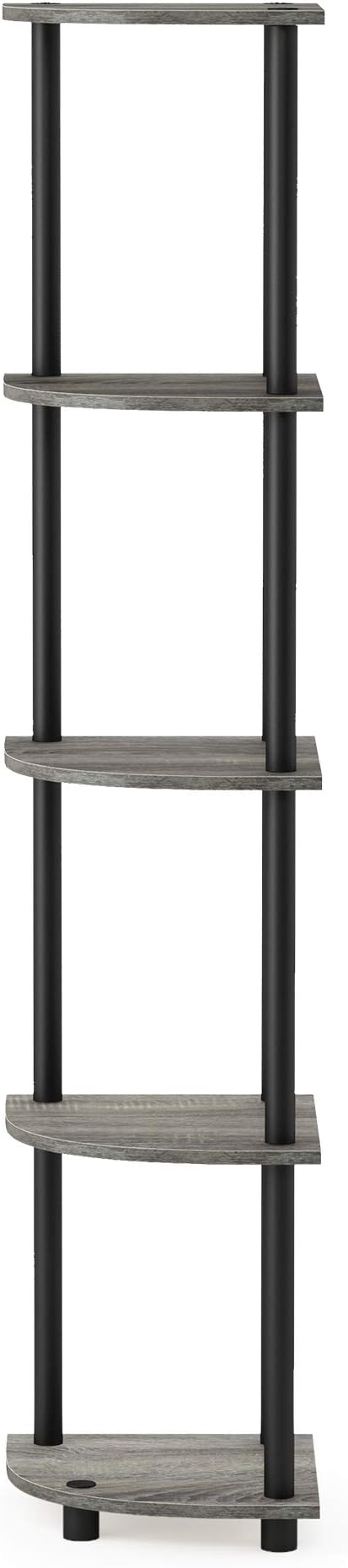 Furinno TURN-N-TUBE Corner Shelf, 5-Tier Corner Bookshelf, Open Storage Shelves - Image 8