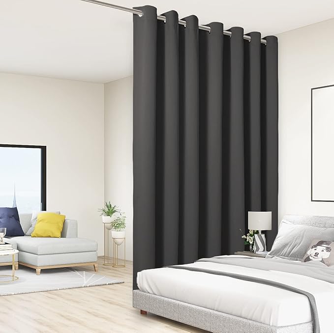 BONZER Extra Wide Room Divider Curtain Total Privacy Wall Grommet Top Thermal by Bonzer