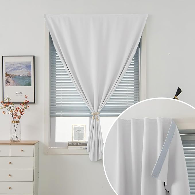 Blackout Curtains for Bedroom Sticky Curtain Blackout Window Cover Self - Image 2