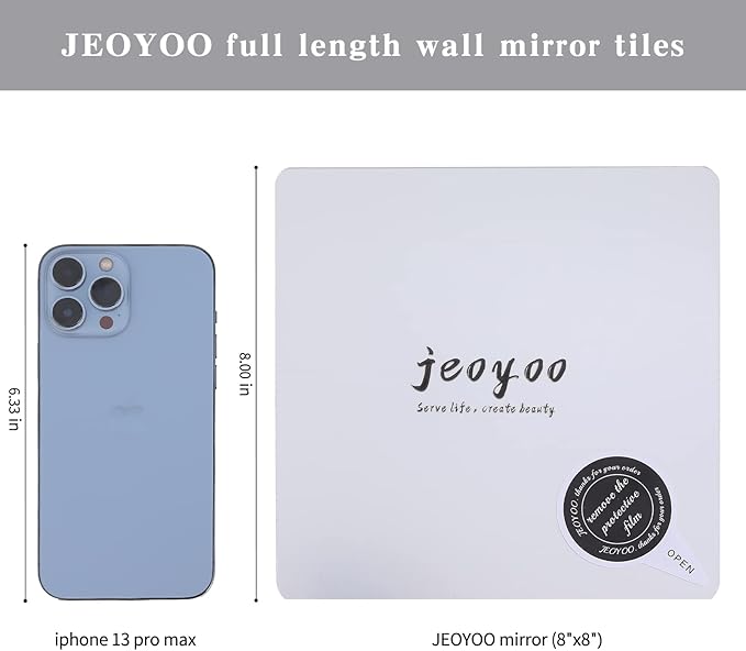 JEOYOO Wall Mirror Full Length, on Door Mirrors, Cheap Mirror Acrylic, - Image 3