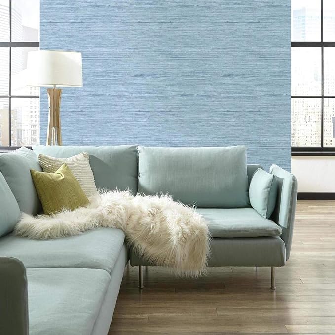 York Wallcoverings Nautical Living Horizontal Grass Cloth Removable Wallpaper - Image 2