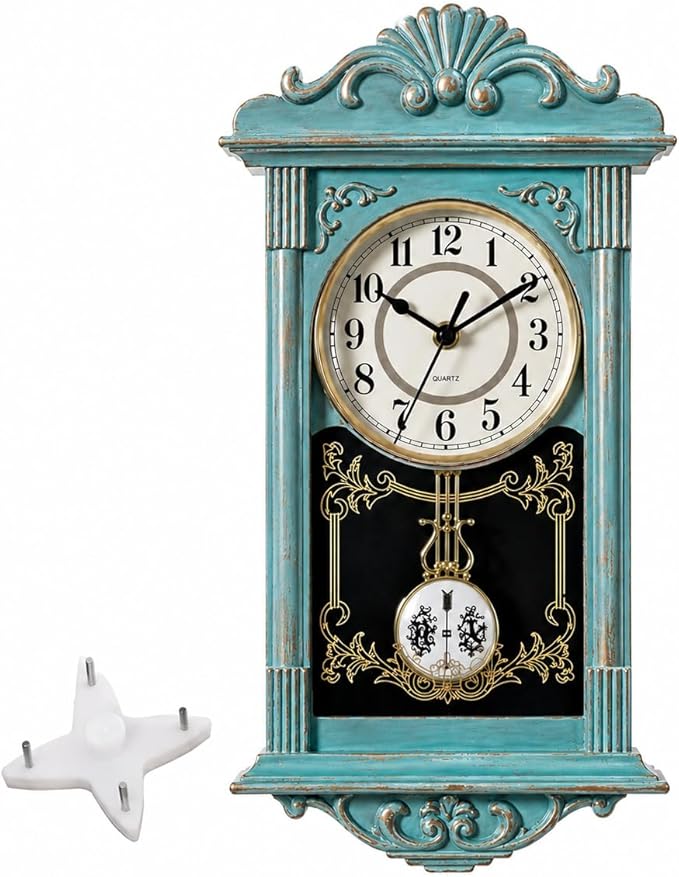 Clockswise Vintage Grandfather-Style Wall Clock by Clockswise