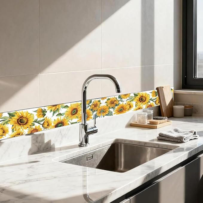 Sunflower Wall Border Wallpaper Border Decal Peel and Stick 19.7 x 4 Inch - Image 4