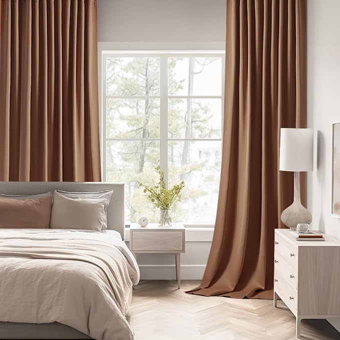 MIULEE Back Tab Blackout Curtains 108 Inch Long 2 Panels Set - Image 2