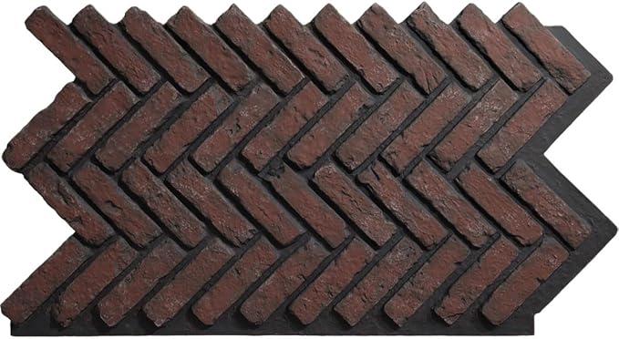 EverStone Herringbone Faux Brick Panel, 46 1/2"W x 25 1/4"H x 1"D, Cinder Color by EkenaMillwork