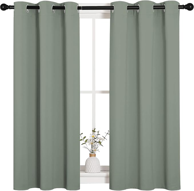 NICETOWN Bedroom Curtain Panels Blackout Draperies, Thermal Insulated Solid - Image 2