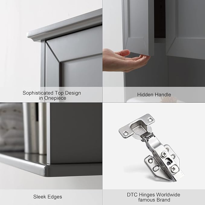 VANIRROR Grey Cabinet Wall Mounted - Image 3