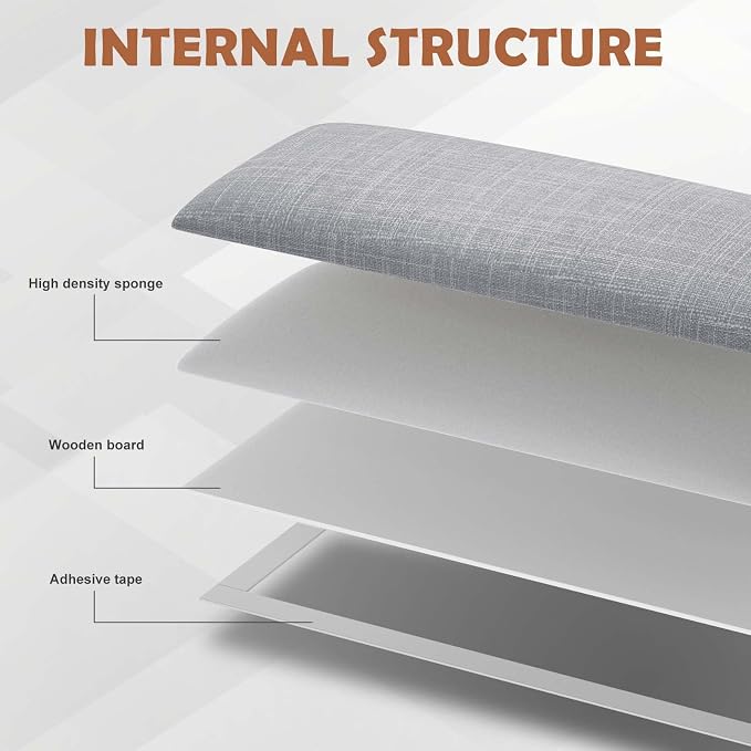IFNOW Upholstered Wall Mounted Headboard, 3D Soundproof Wall Panels Peel and - Image 2