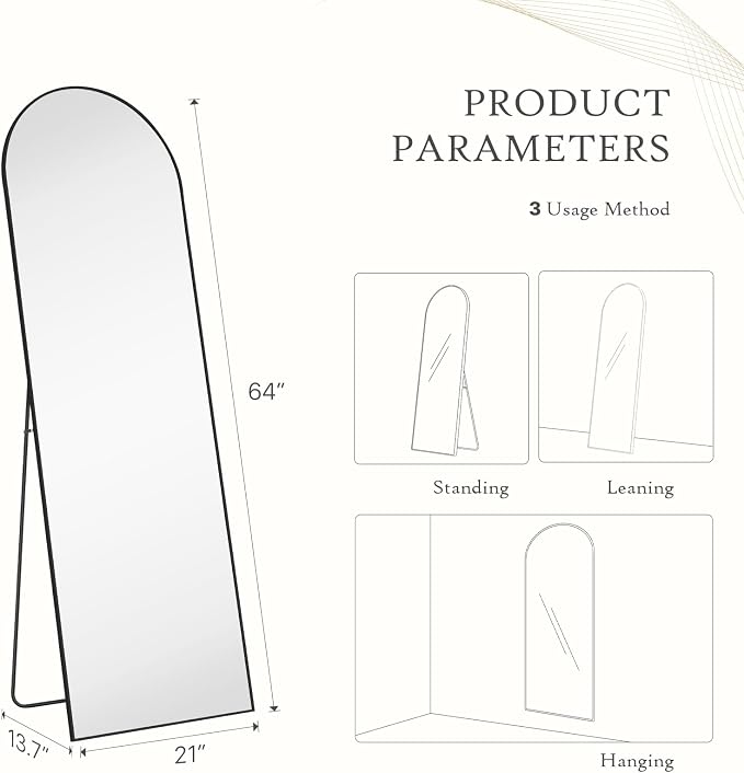 Mirror Full Length, Upgraded Body Wall Mirrors - Image 2