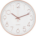 Wall Clock 12 Inch Non-Ticking Silent Modern Simple Style Round Decor Clock by BAKBRAND
