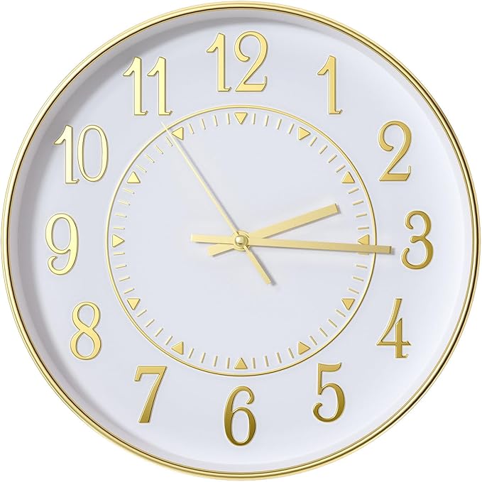 Wall Clock Modern Non-Ticking Battery Operated Silent Wall Clocks Simple Style by BAKBRAND