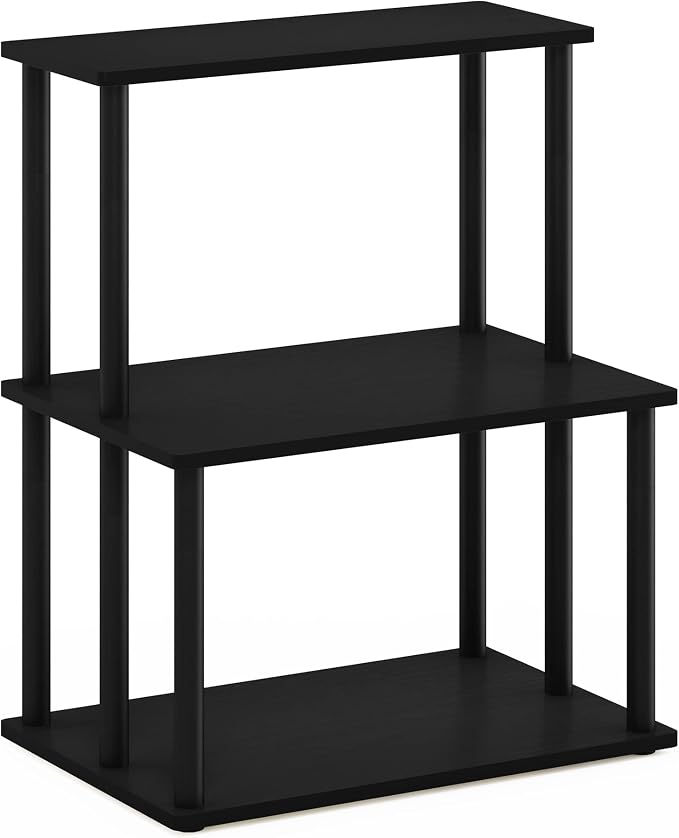 Furinno Turn-N-Tube 3-Tier Toolless Kitchen Storage Shelf, Americano/Black by Furinno-FitsYourSpaceFitsYourBudget