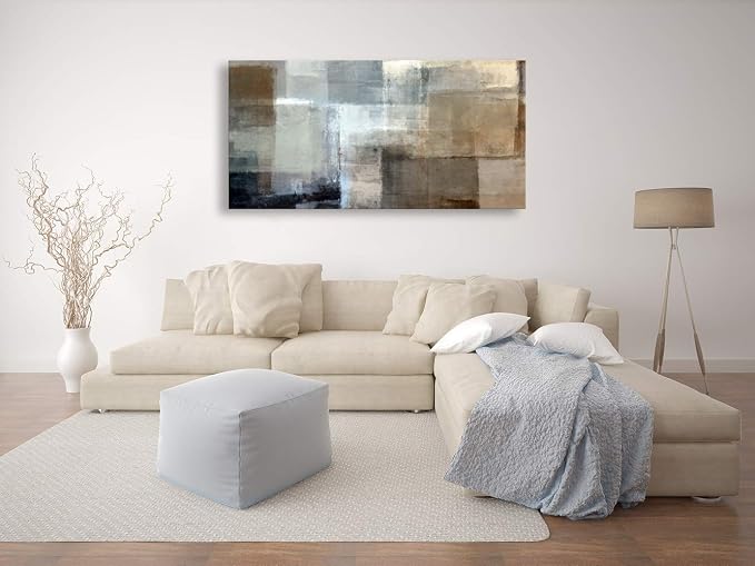 Baisuart Canvas Prints Abstract Wall Art Print Paintings Grey and Brown - Image 5
