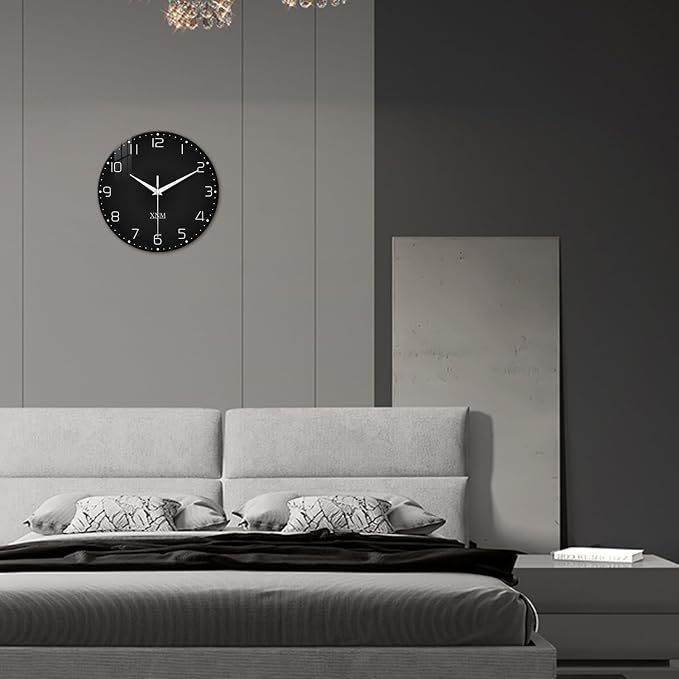 XNM Minimalist Wall Clocks Battery Operated 16 Inches Or Larger Black Wall Clock - Image 5