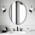 Bathroom Mirror for Over Sink, Oval Frameless Mirror, Beveled Polished Wall by Ruomeng