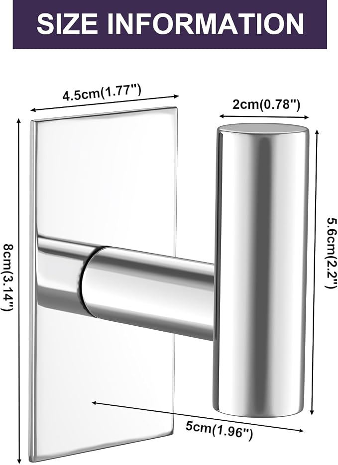 VAEHOLD Wall Towel Hooks, Heavy Duty Sticky Holder Waterproof Towel Hooks - Image 6
