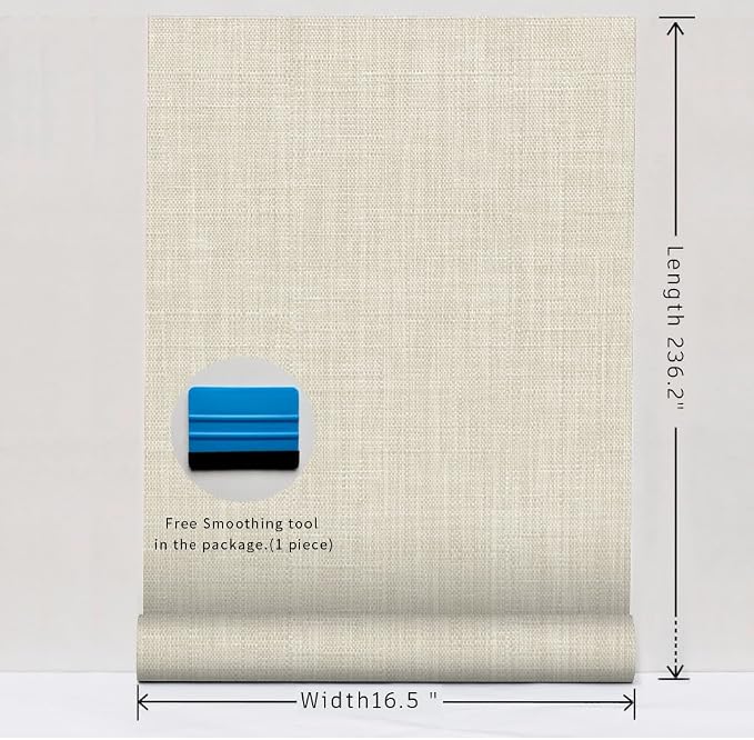 SHUFA Gray Beige Cotton-Like Textured Grasscloth Wallpaper Matte Thick Real - Image 9