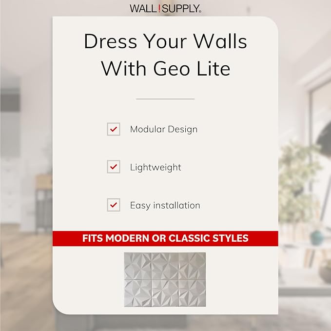 Wall!Supply - 3D Wall Panels – Geo Lite Cashmere Wall Covering - Lightweight - Image 3
