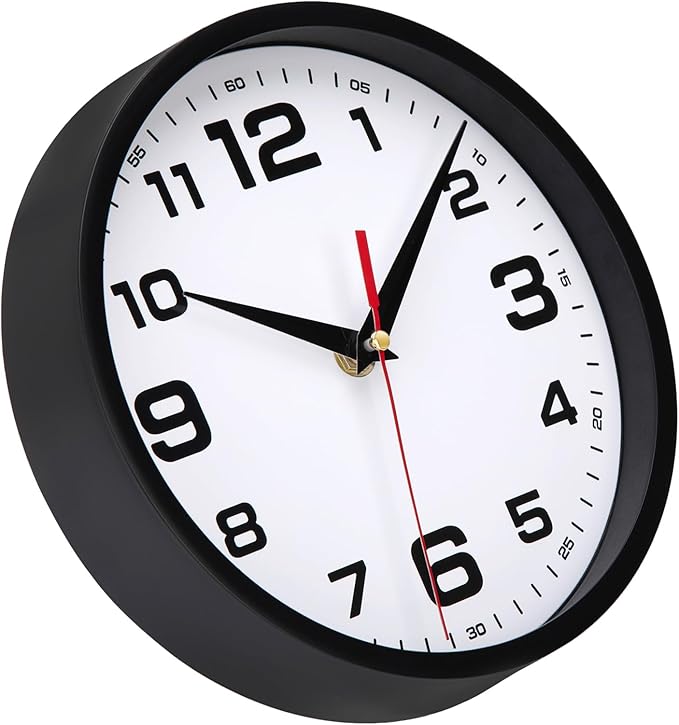 Wall Clock Silent Non-Ticking Modern Clocks Battery Operated 8 Inch Small - Image 8