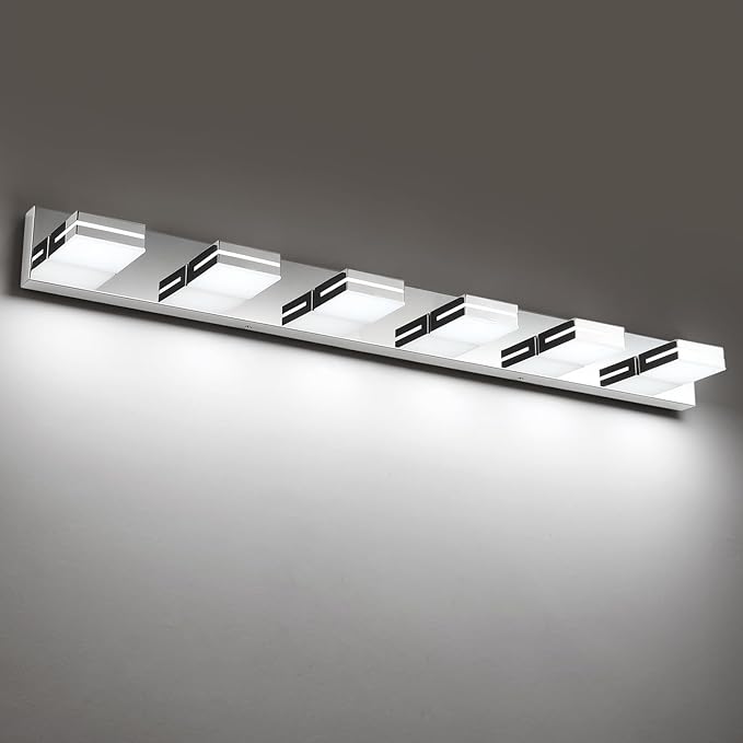 SineRise LED Modern Bathroom Vanity Light Fixtures, Chrome Modern Acrylic by SINERISELIGHTING